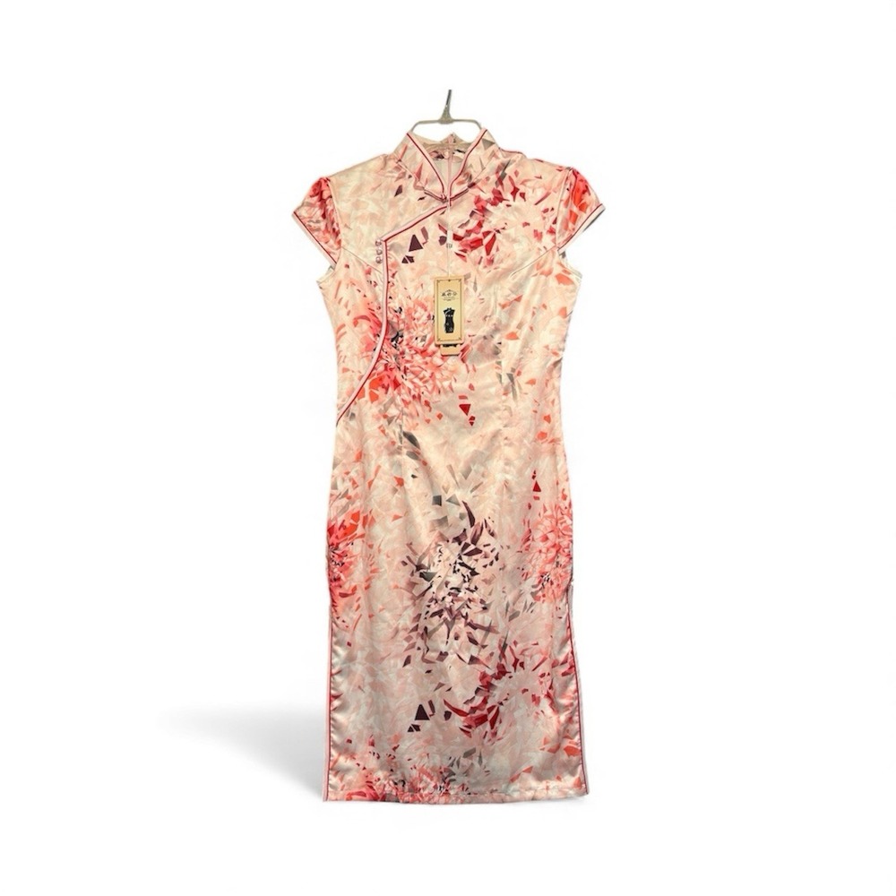 Long Silk Geisha Dress‎ Floral  Sz Small NWT